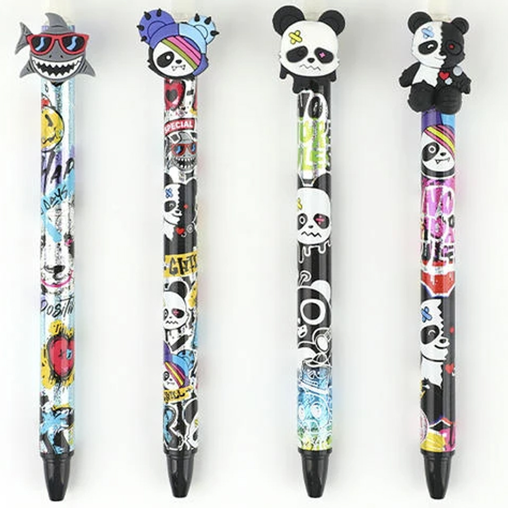 imagen de Nebulo: Bolígrafo de gel con diseño de panda borrable con botón en varias versiones 1ud 1
