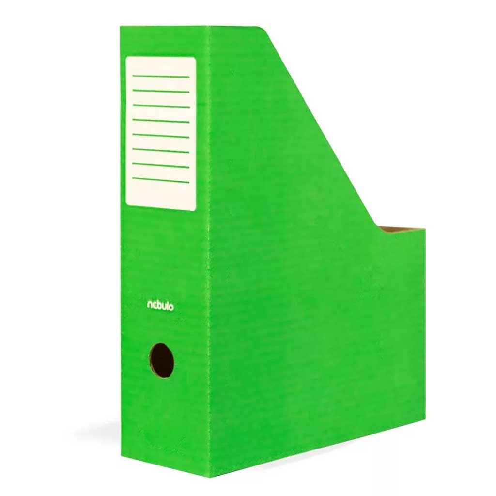imagen de Nebulo: Caja de archivo plegable de cartón verde de 80 mm 1