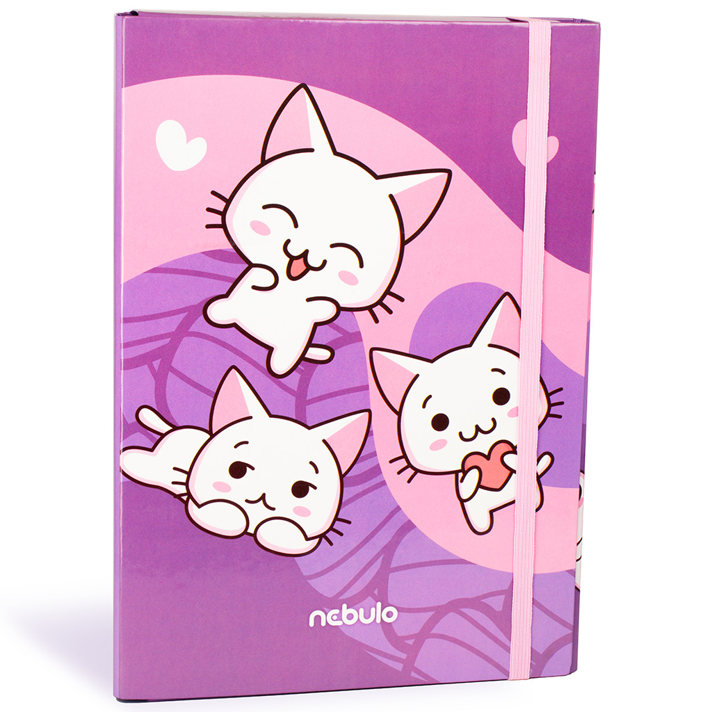 imagen de Nebulo: Caja de cuadernos en tamaño A4 con diseño de gatos 1