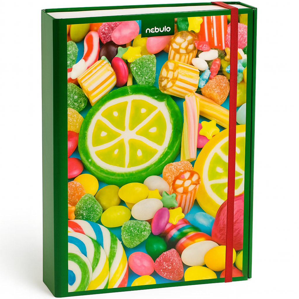 imagen de Nebulo: Caja de cuadernos tamaño A/4 con diseño de caramelos 1