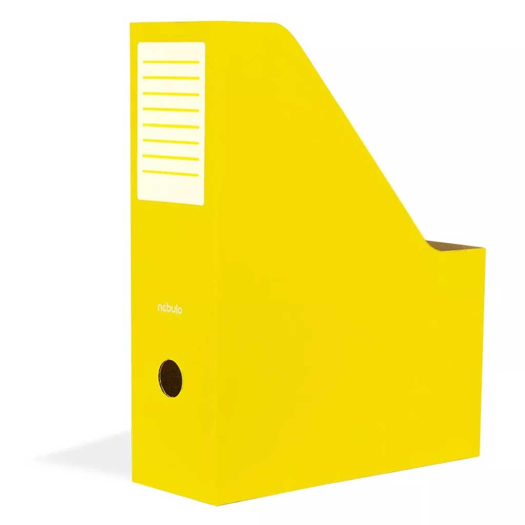 imagen de Nebulo: Carpeta de documentos plegable de cartón amarillo de 80 mm 1