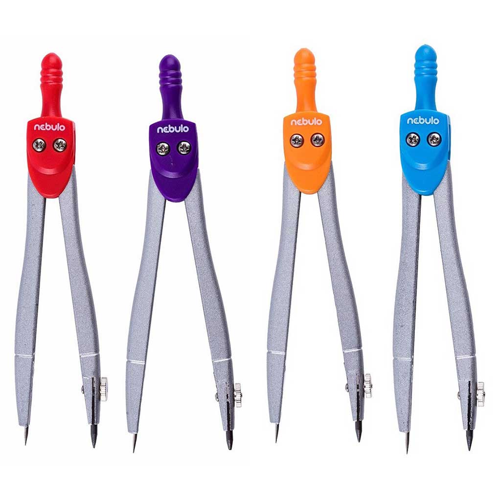 imagen de Nebulo: Compás de metal en estuche de PVC con 1 punta extra en varios colores 2
