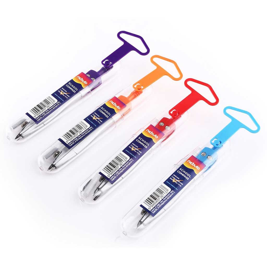 imagen de Nebulo: Compás de metal en estuche de PVC con 1 punta extra en varios colores 1