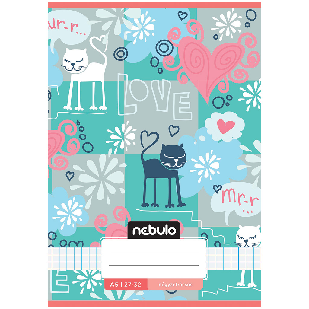 imagen de Nebulo: Cuaderno a cuadros con diseño de gatito Mirr-Murr 27-32 A/5 1