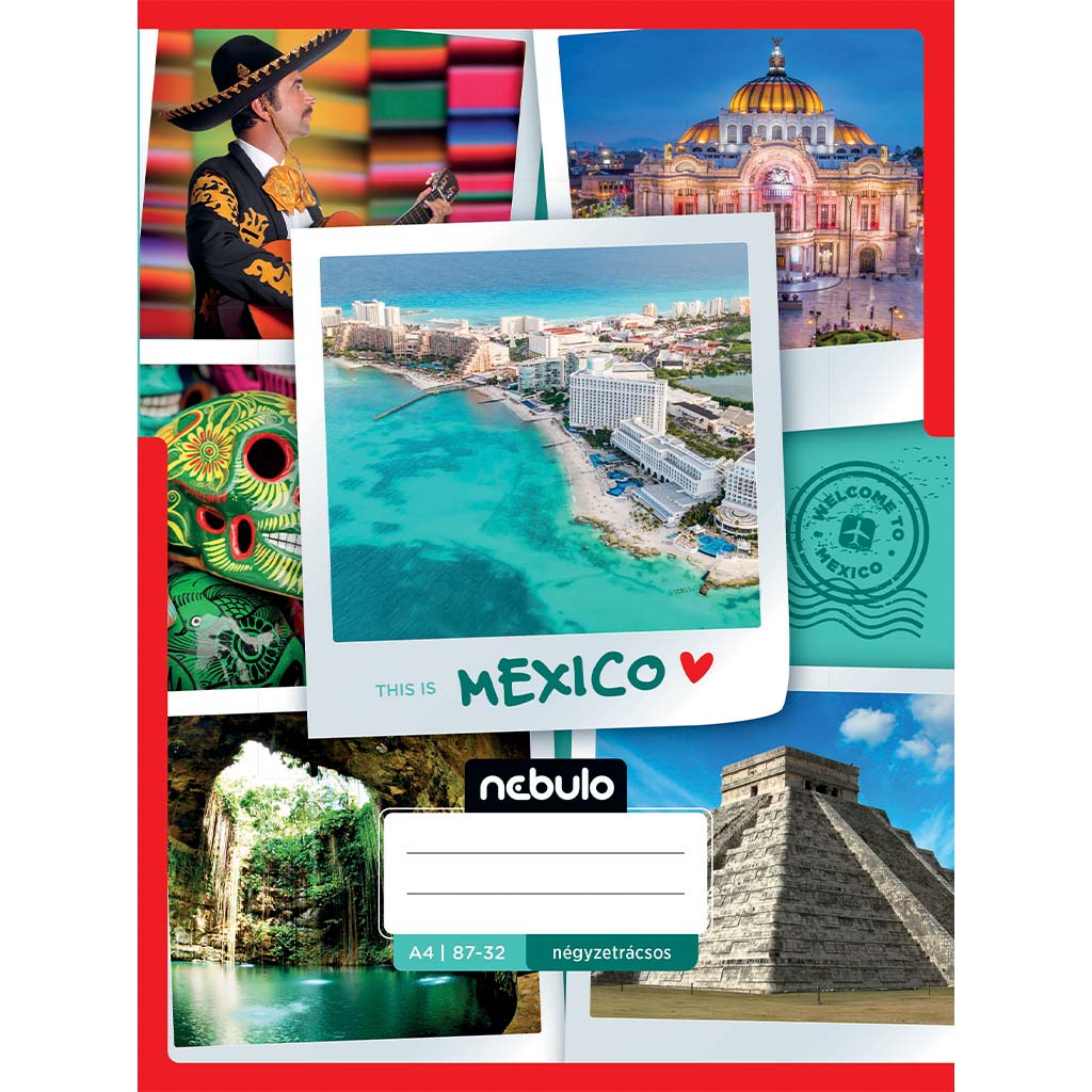 imagen de Nebulo: Cuaderno a cuadros con diseño de México 87-32 A/4 1