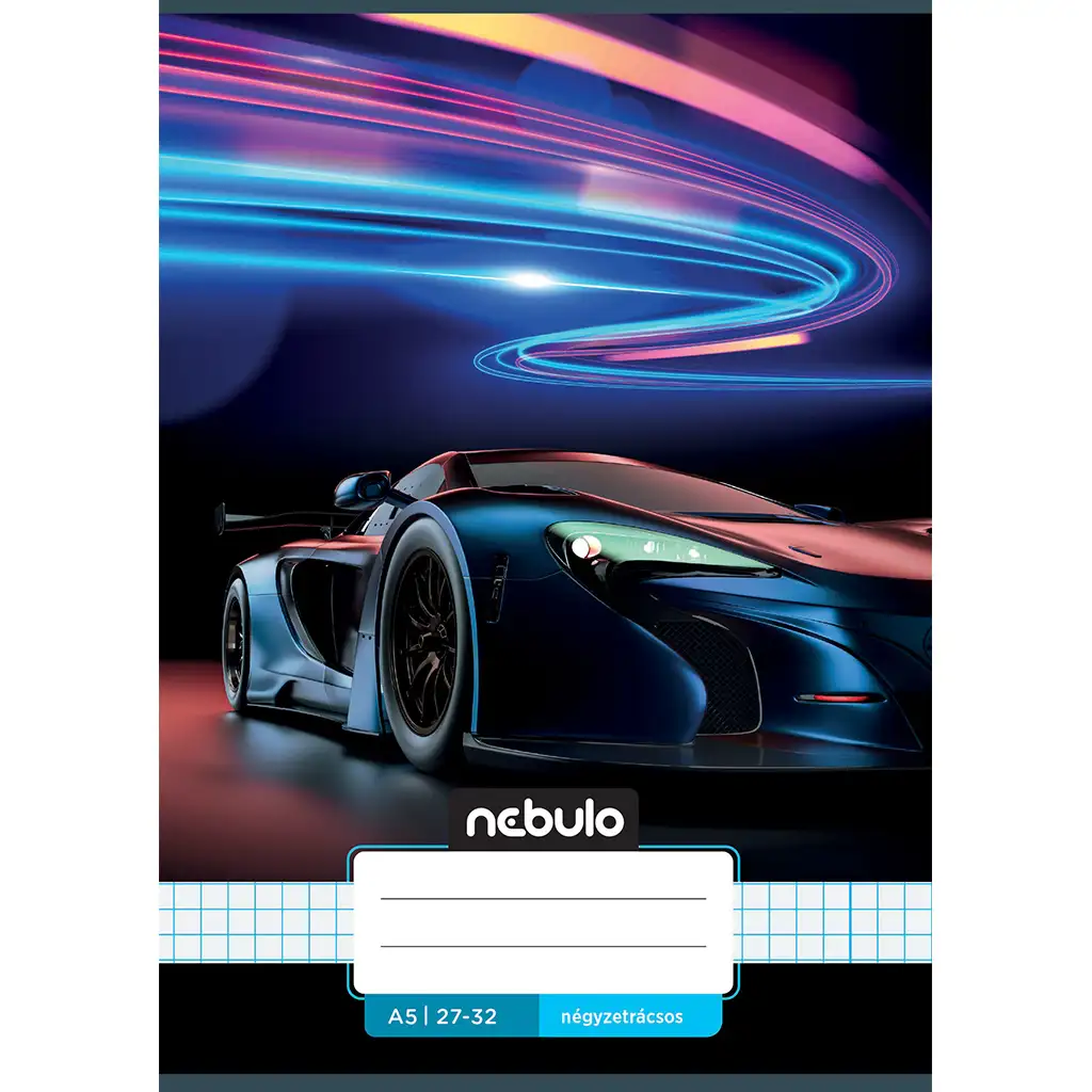 imagen de Nebulo: Cuaderno de cuadros con diseño de coche neón A/5 27-32 1