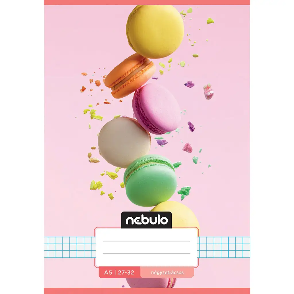 imagen de Nebulo: Cuaderno de cuadros con diseño de macarons A/5 27-32 1