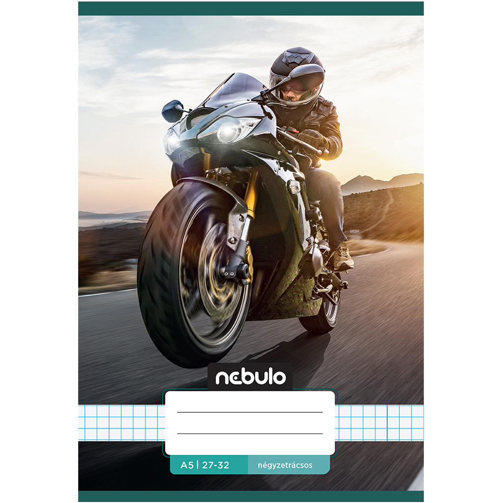 imagen de Nebulo: Cuaderno de cuadros con diseño de moto de carreras 27-32 A/5 1