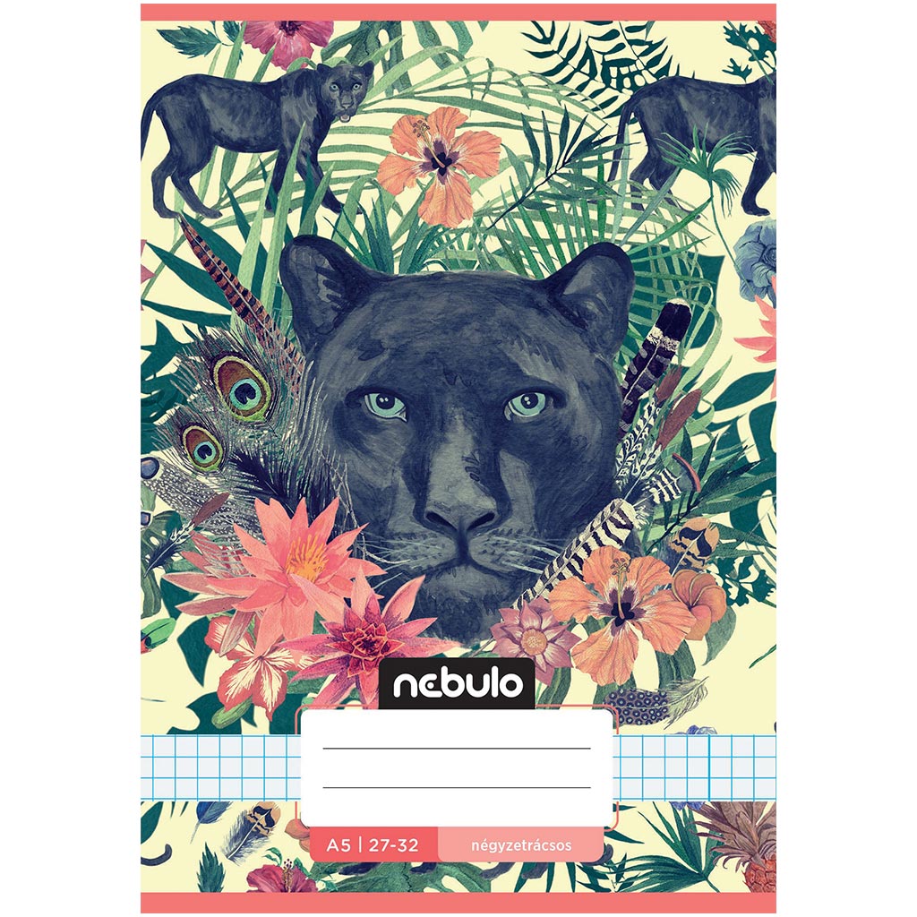 imagen de Nebulo: Cuaderno de cuadros con estampado de pantera negra 1