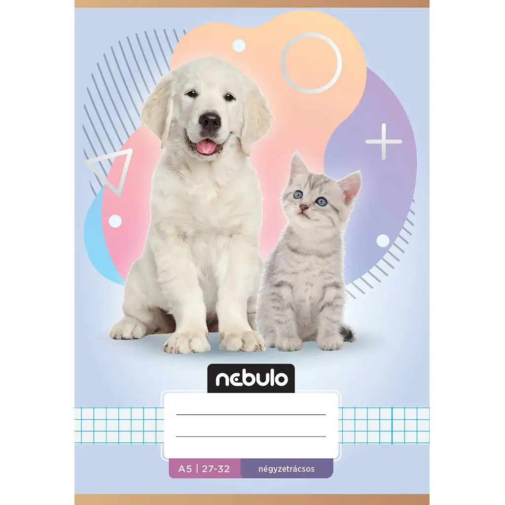 imagen de Nebulo: Cuaderno de cuadros con perro y gato A/5 27-32 1