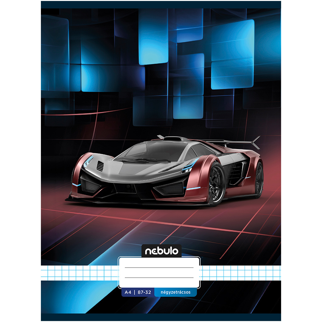 imagen de Nebulo: Cuaderno de cuadros en espiral con diseño de coche deportivo 87-32 A/4 1
