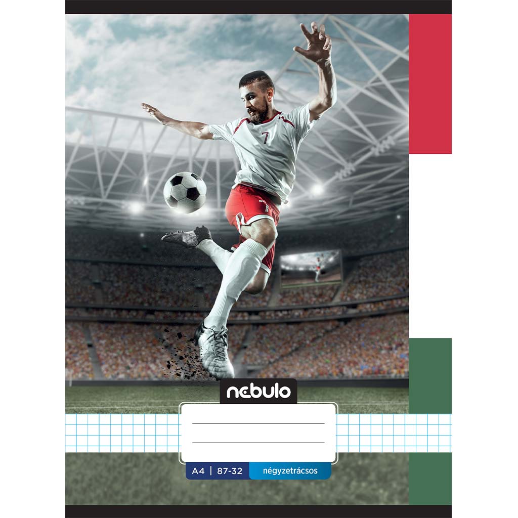 imagen de Nebulo: Cuaderno de fútbol a cuadros con diseño HUN 87-32 A/4 1