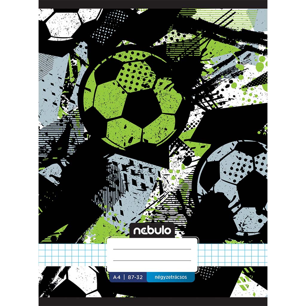 imagen de Nebulo: Cuaderno de fútbol a cuadros cosido 87-32 A/4 1