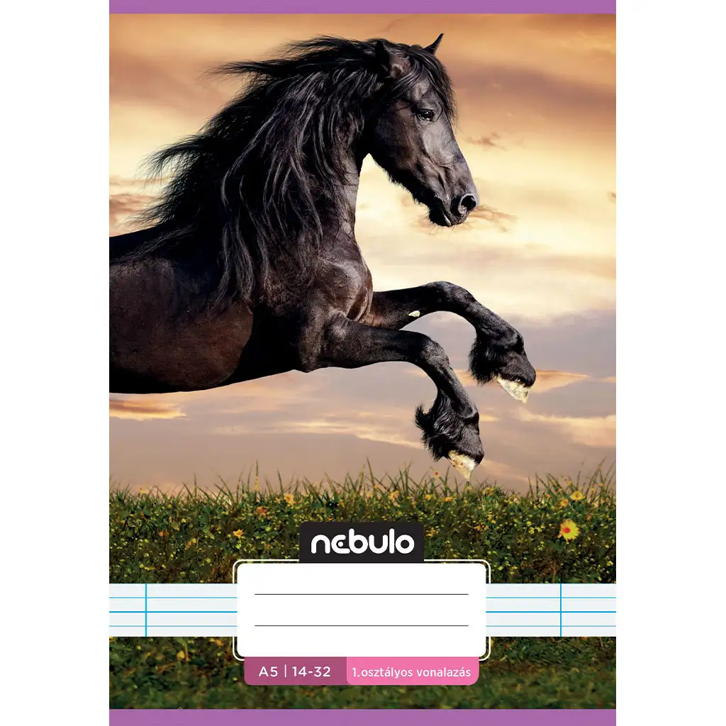 imagen de Nebulo: Cuaderno de líneas A5 de 1er grado con diseño lindo - Caballo 1