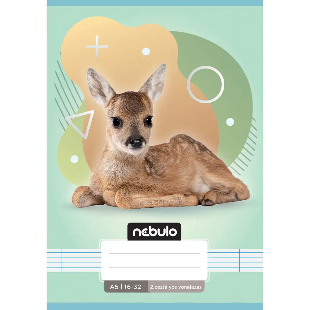 imagen de Nebulo: Cuaderno de líneas A5 de 2º grado 16-32 Animales - Ciervito 1