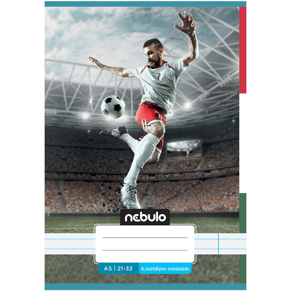 imagen de Nebulo: Cuaderno de líneas con diseño de fútbol de 4º grado 21-32 A/5 1