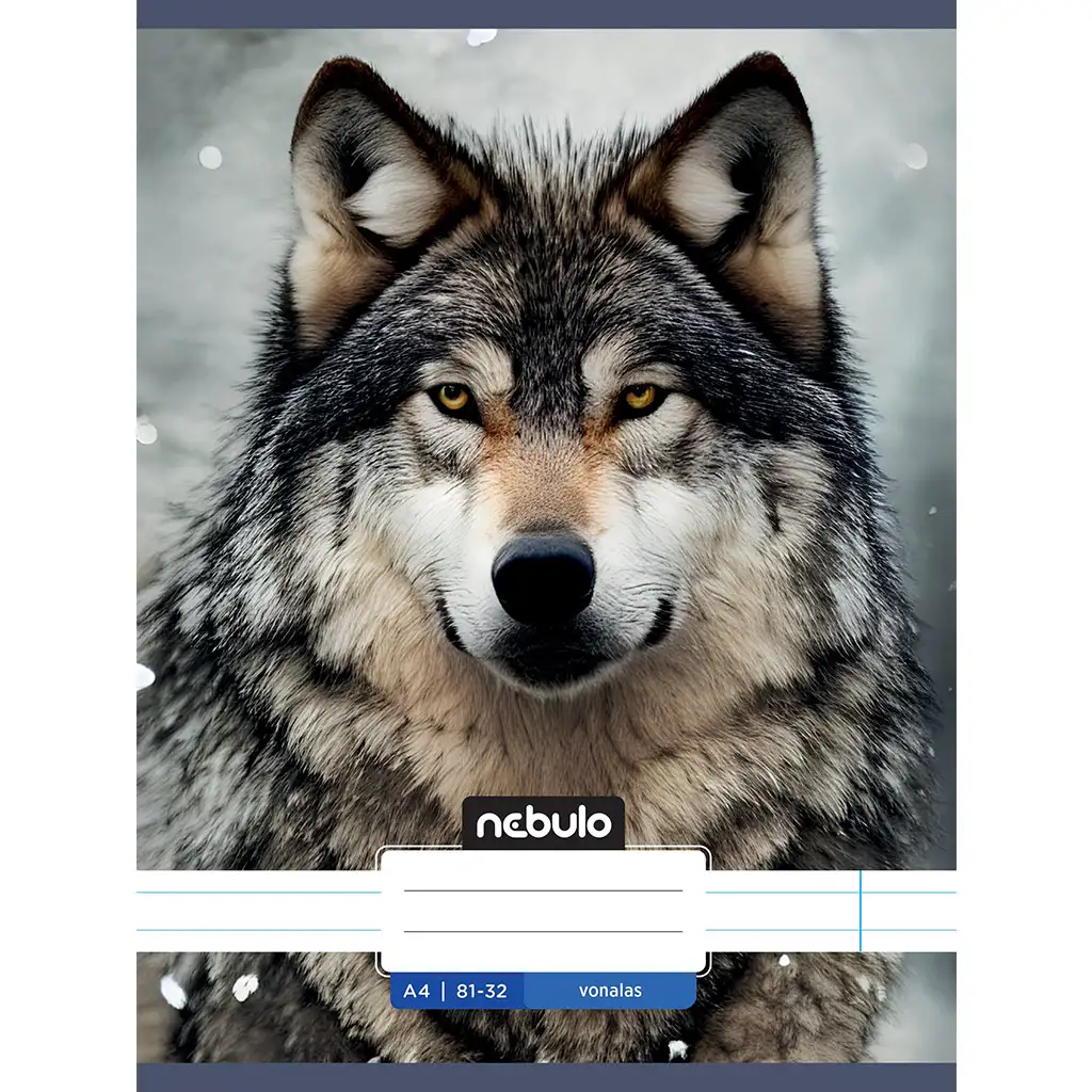 imagen de Nebulo: Cuaderno de líneas con estampado de lobo 81-32 A/4 1