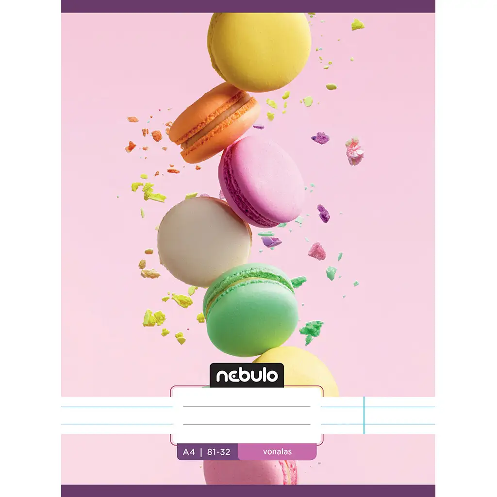 imagen de Nebulo: Cuaderno de líneas con estampado de macarons 81-32 A/4 1