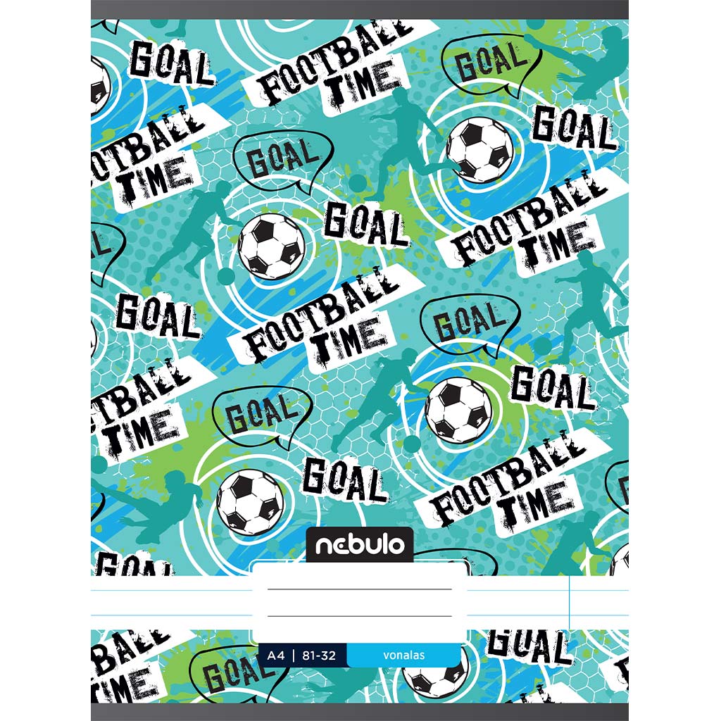 imagen de Nebulo: Cuaderno de líneas cosidas con la inscripción 'Football Time' 81-32 A/4 1