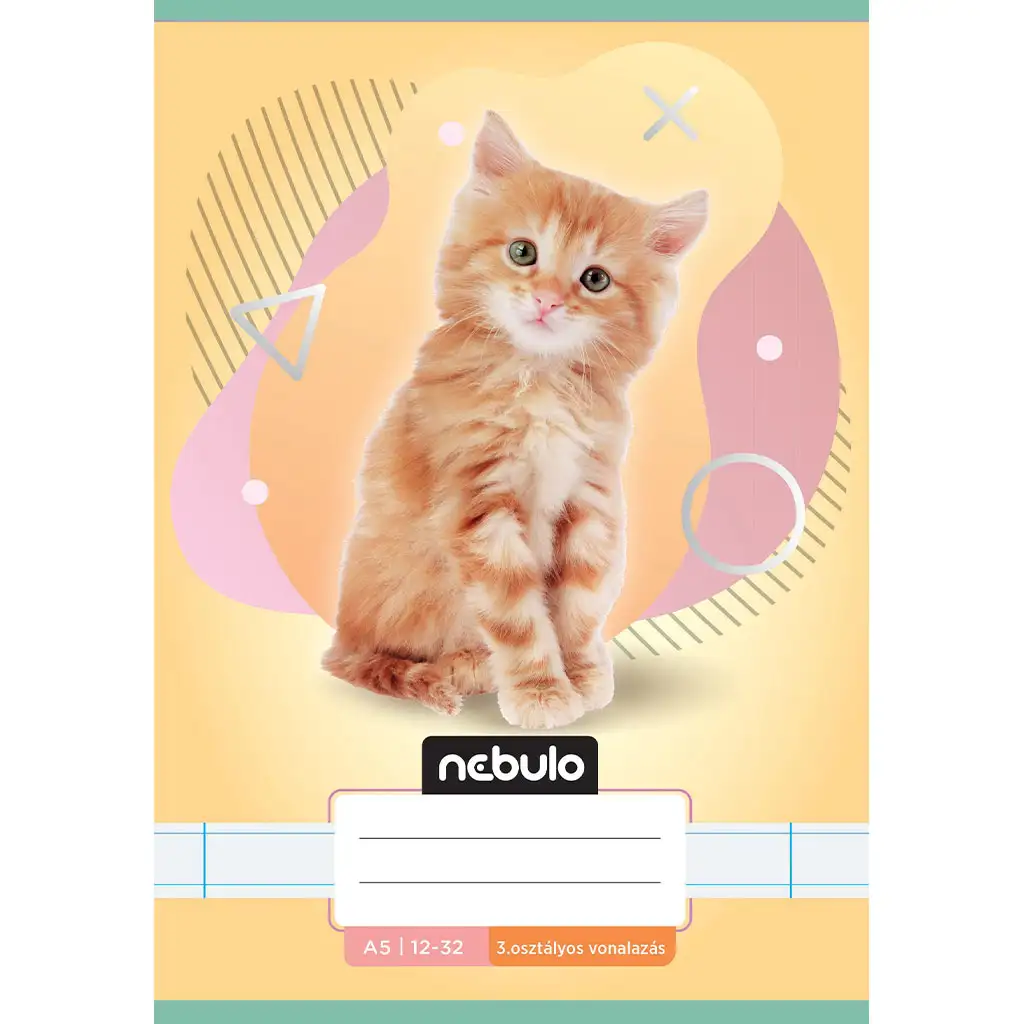 imagen de Nebulo: Cuaderno de líneas de 3er grado A5 12-32 Animales - Gatito 1