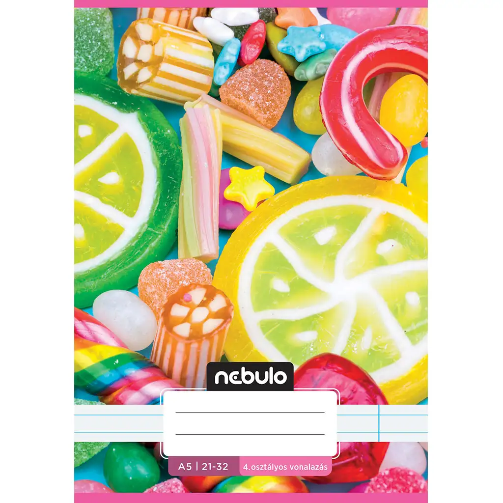 imagen de Nebulo: Cuaderno de líneas de 4º grado con diseño de caramelos A/5 21-32 1