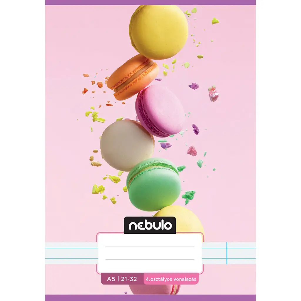 imagen de Nebulo: Cuaderno de líneas de 4º grado con diseño de macarons 21-32 1