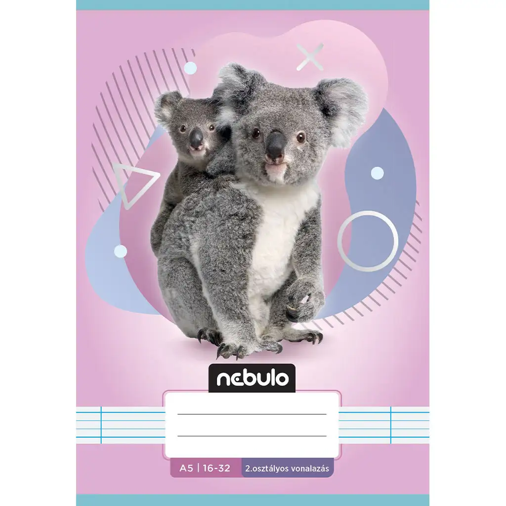 imagen de Nebulo: Cuaderno de líneas encolado de 2º grado A5 16-32 Animales - Con koalas 1