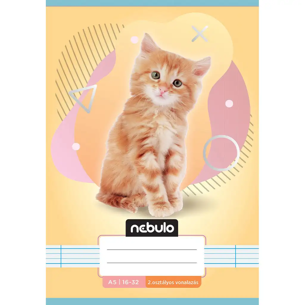 imagen de Nebulo: Cuaderno de líneas encolado de 2º grado A5 16-32 Animales - Gatito 1