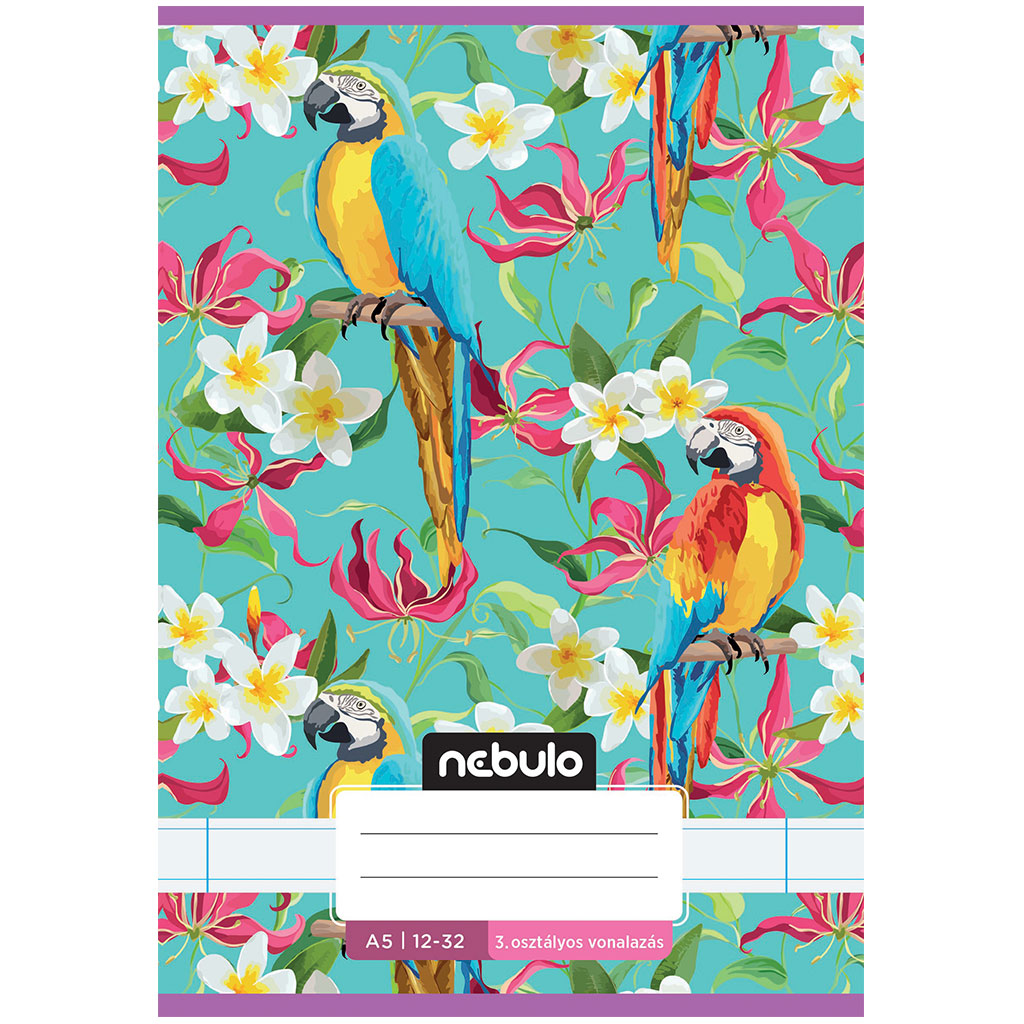 imagen de Nebulo: Cuaderno de rayas con diseño de loro de 3er grado 12-32 A/5 1