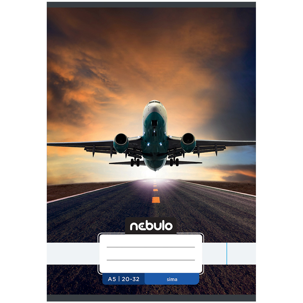 imagen de Nebulo: Cuaderno liso con diseño de avión despegando 20-32 A/5 1