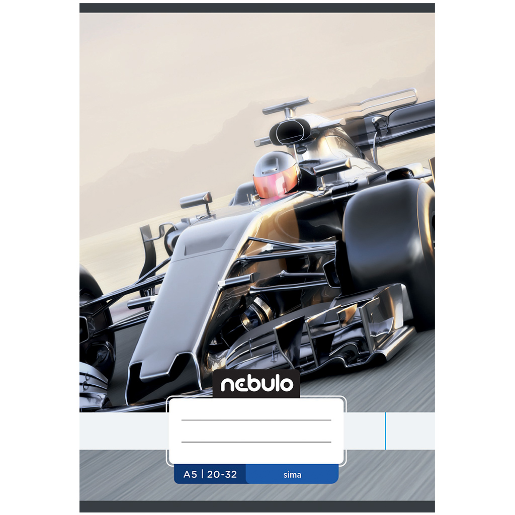 imagen de Nebulo: Cuaderno liso con diseño de coche de carreras 20-32 A/5 1