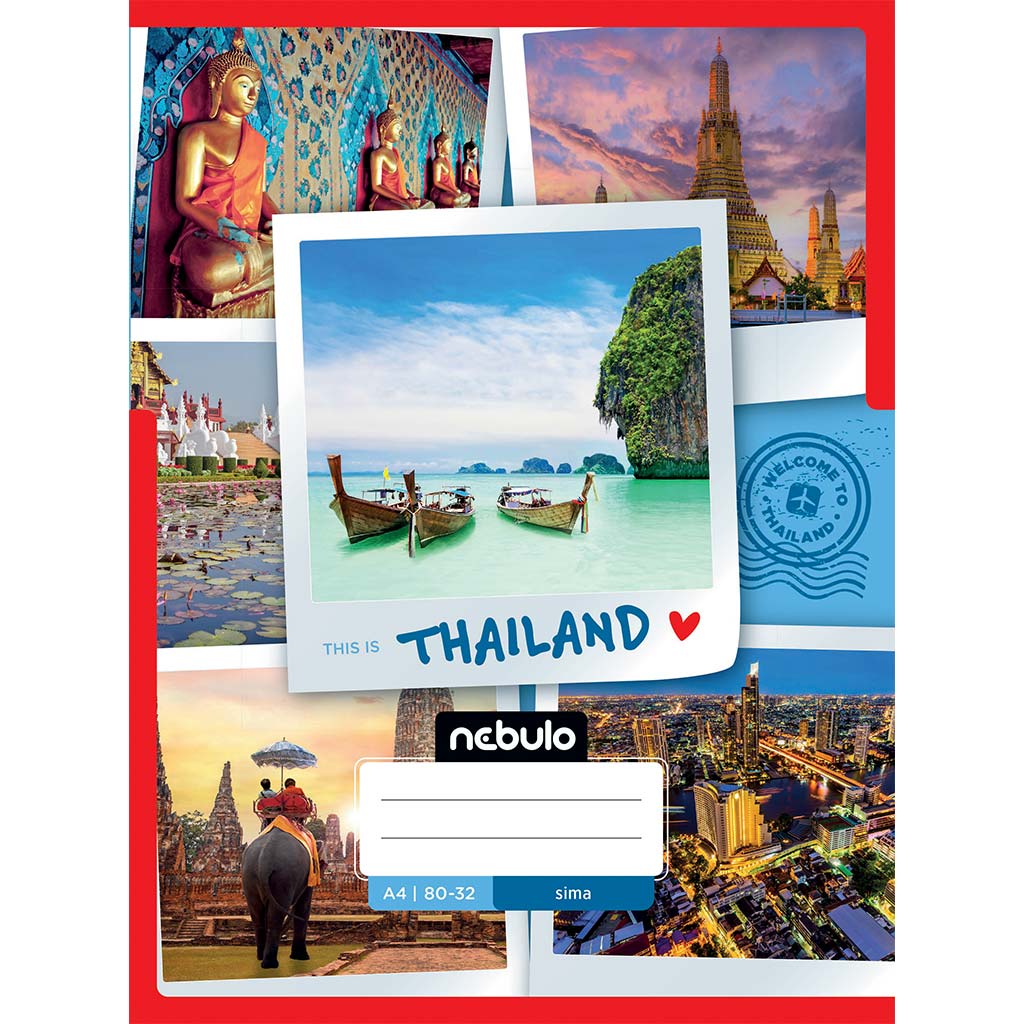 imagen de Nebulo: Cuaderno liso con encuadernación cosida con diseño de Tailandia 80-32 A/4 1