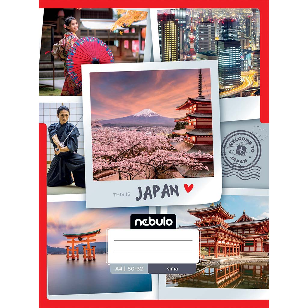 imagen de Nebulo: Cuaderno liso con encuadernación japonesa 80-32 A/4 1