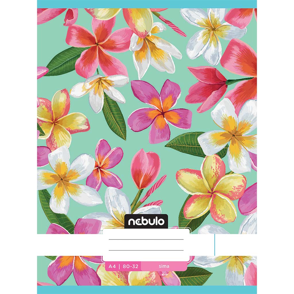 imagen de Nebulo: Cuaderno liso con estampado floral romántico en color fuego 80-32 A/4 1