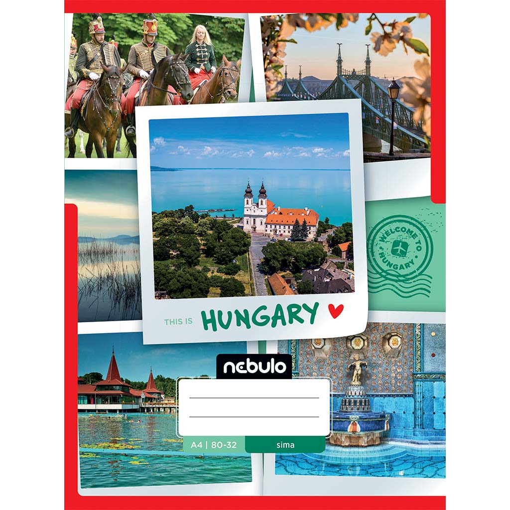 imagen de Nebulo: Cuaderno liso cosido con diseño de Hungría 80-32 A/4 1