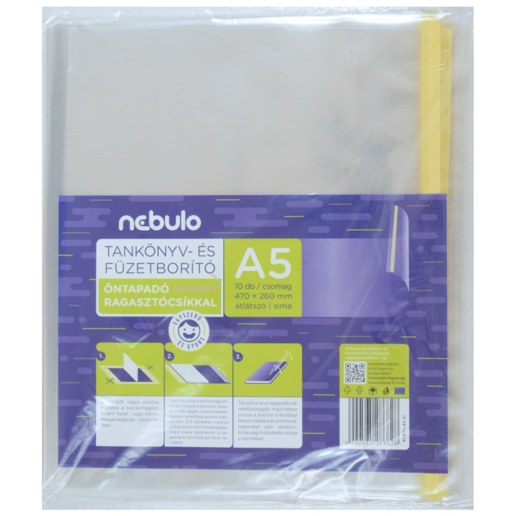 imagen de Nebulo: Cubierta de cuaderno A5 de 10 unidades autoadhesivas de plástico liso 1