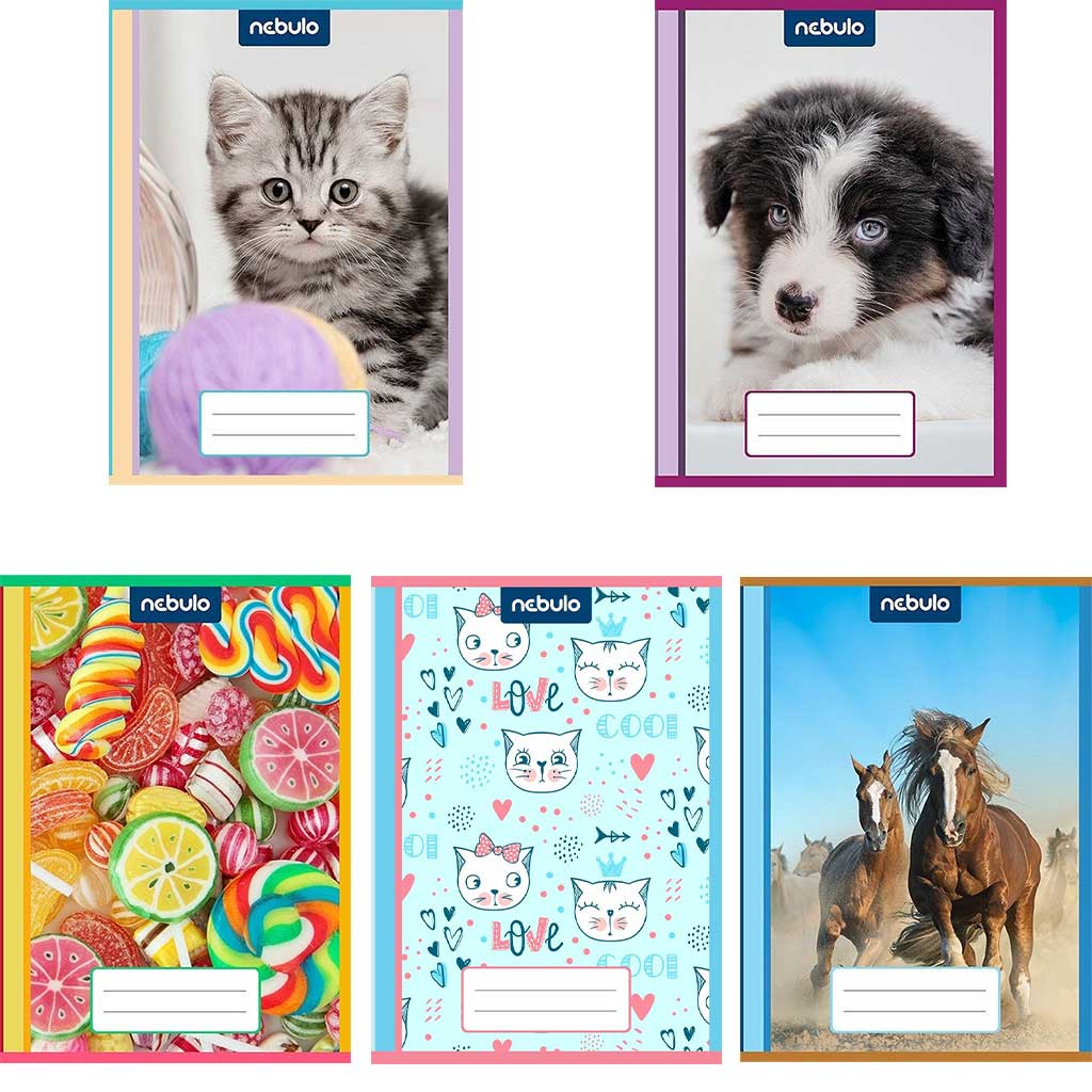 imagen de Nebulo: Funda de cuaderno con papel insertado de diseño lindo A/5 de 10 unidades 1