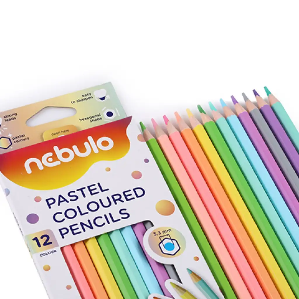 imagen de Nebulo: Juego de lápices de colores en tonos pastel de 12 unidades 2