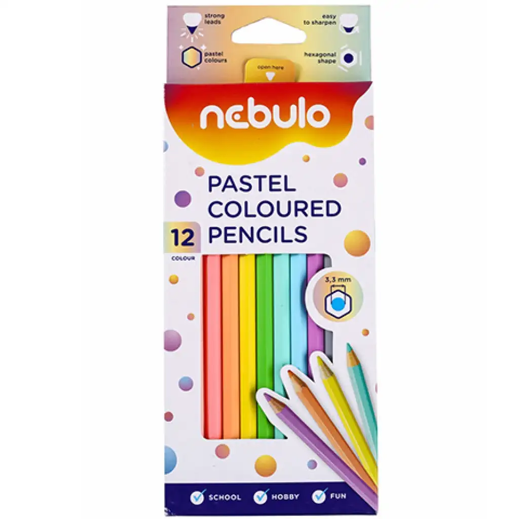 imagen de Nebulo: Juego de lápices de colores en tonos pastel de 12 unidades 1