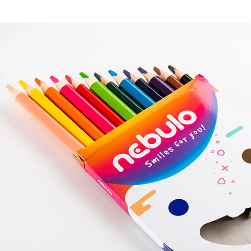 imagen de Nebulo: Juego de lápices de colores jumbo en forma de triángulo de 12 unidades 2