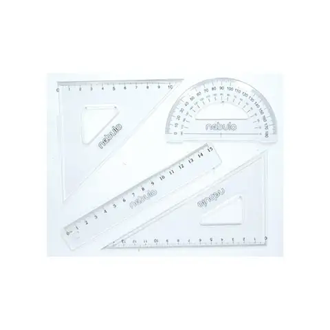 imagen de Nebulo: Juego de reglas de 4 piezas con regla de 15 cm 1