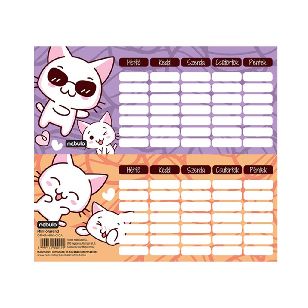 imagen de Nebulo: Mini horario de una cara, doble cara con gatos 1