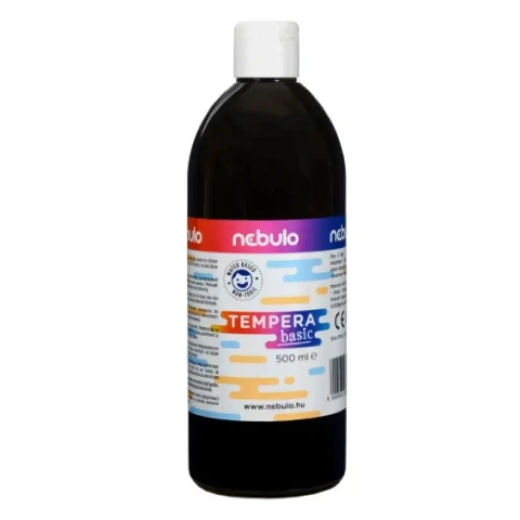 imagen de Nebulo: Pintura tempera líquida negra de 500ml en botella 1