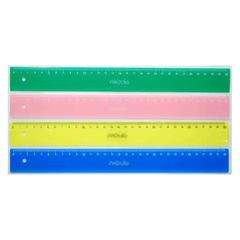 imagen de Nebulo: Regla de colores de 30cm en varias versiones de color 1ud 1