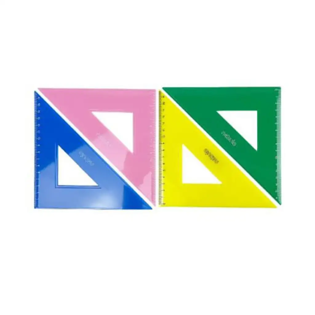imagen de Nebulo: Regla triangular de 45 grados en varios colores 1ud 1
