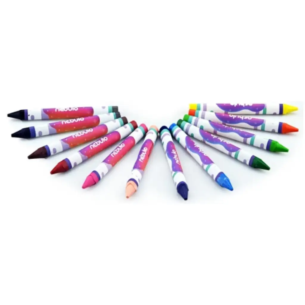 imagen de Nebulo: Set de crayones de colores en forma de triángulo 12 unidades 2