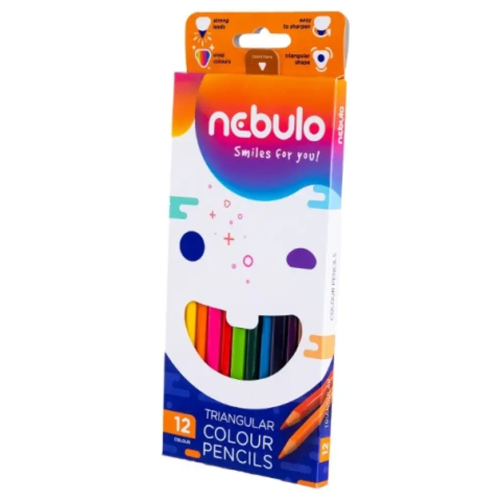 imagen de Nebulo: Set de lápices de colores triangulares de 12 piezas 1