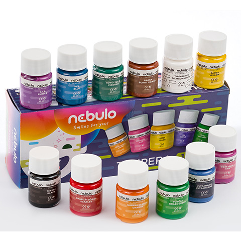 imagen de Nebulo: Set de témpera de colores en tarros de 25ml, 12 unidades 2