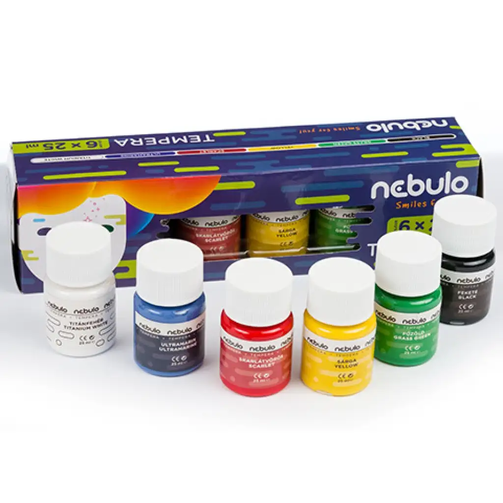 imagen de Nebulo: Set de témperas de colores en tarros de 25ml, 6 unidades 2