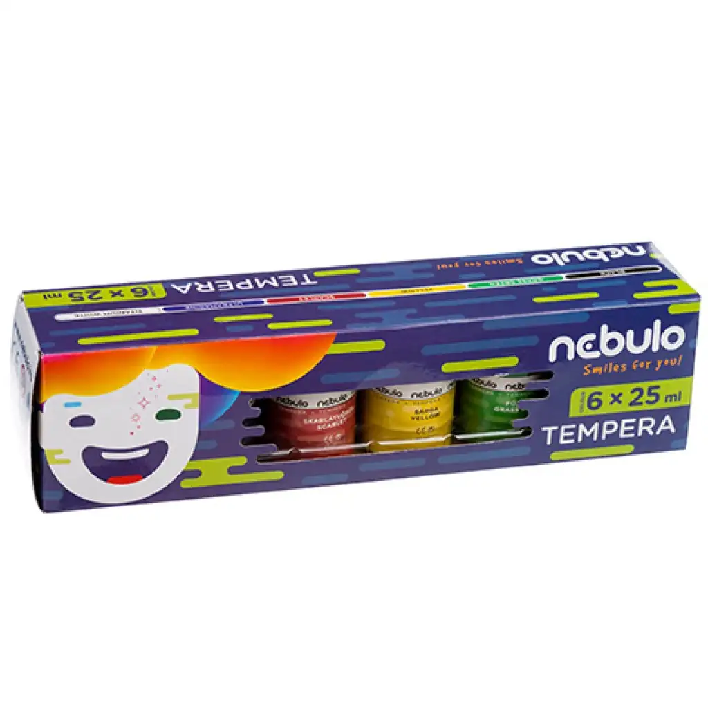 imagen de Nebulo: Set de témperas de colores en tarros de 25ml, 6 unidades 1